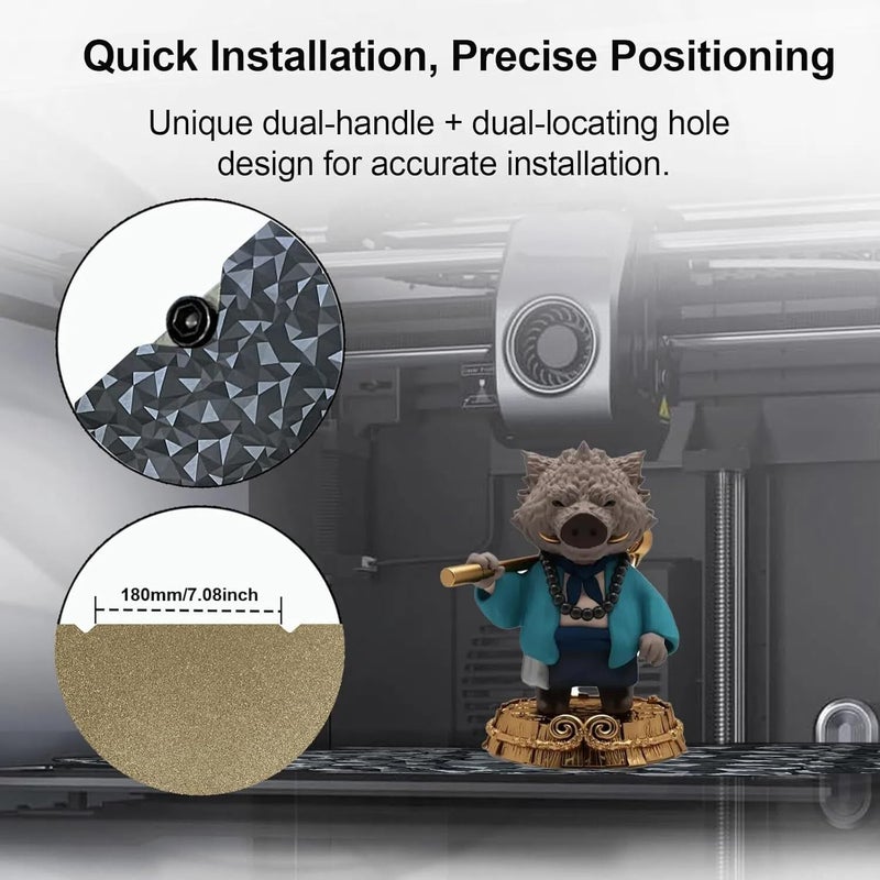 IdeaFormer-3D لوحة بناء PEO PEI مزدوجة الجوانب لطابعة Creality K1 Max/Ender 3 V3 Plus، ورقة فولاذية مرنة PEO PEI بدون لوحة سرير مغناطيسية K1 Max بحجم 315x310 مم - Image 2
